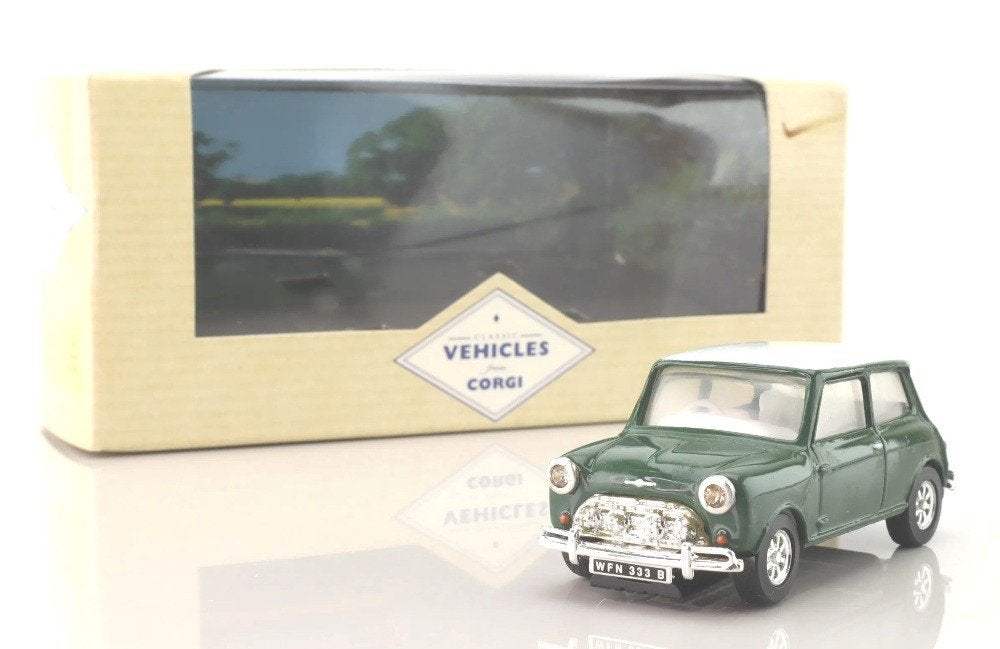 Mini Cooper Almond Green Corgi Classic # 98136., Hobby & Loisirs créatifs, Voitures miniatures | 1:43, Enlèvement ou Envoi, Comme neuf