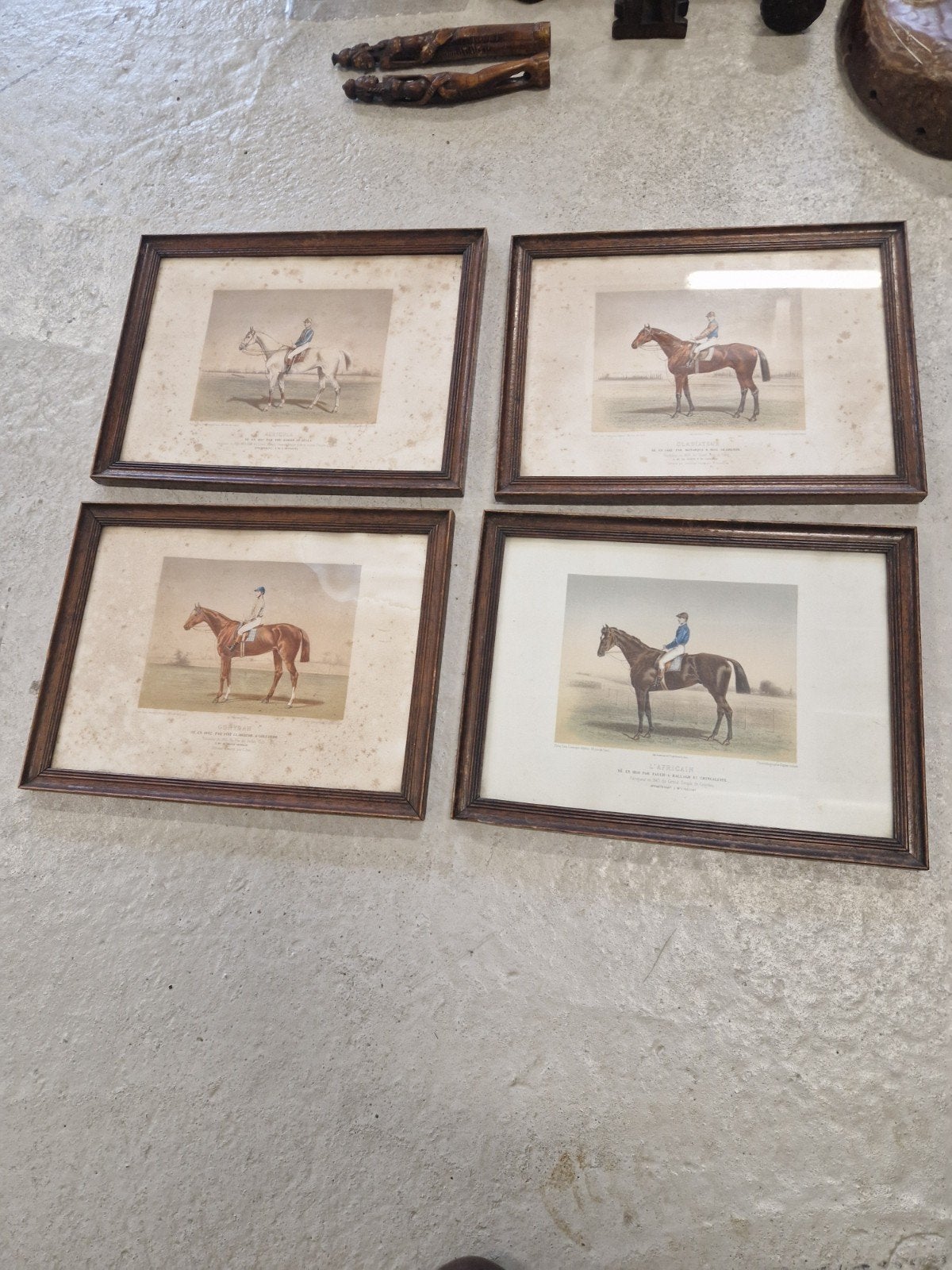 4 chevaux de course Lithos anciens, Antiquités & Art, Enlèvement