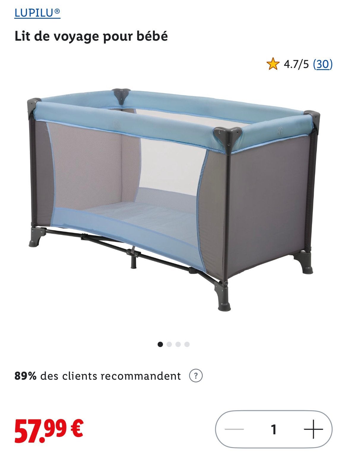 Lit enfant 125cm+matelas., Enlèvement, Comme neuf, Lit de voyage