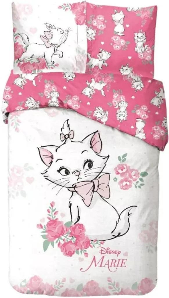 Marie Cat Dekbedovertrek 140 x 200 cm - Disney - Katoen, Meisje, Wit, Dekbedovertrek, Nieuw