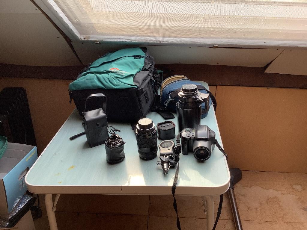 foto toestel + lenzen + film camera voor verzamelaar, Ophalen of Verzenden, Gebruikt, Zoom