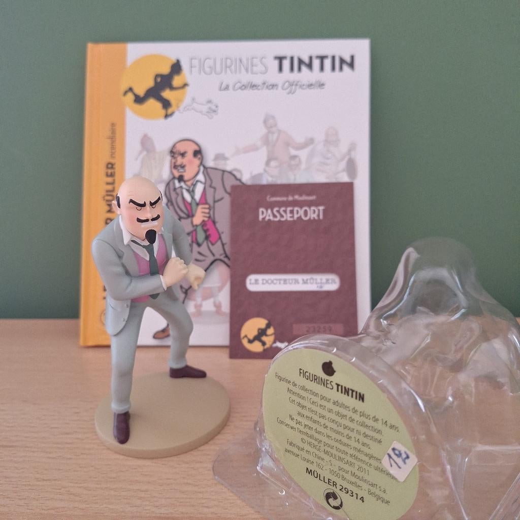 Figurine du Docteur Müller incendiaire, Enlèvement ou Envoi, Tintin, Neuf, Statue ou Figurine