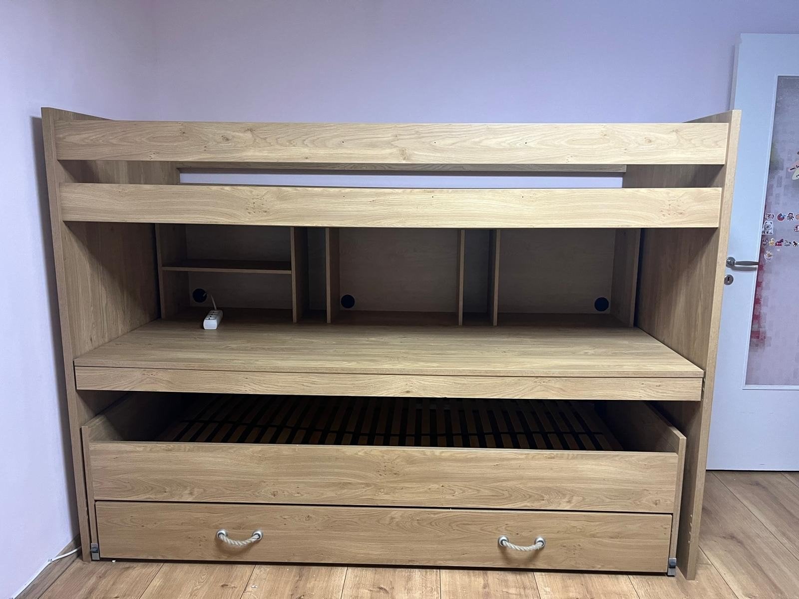 Stapelbed met bureau voor 2-3 personen, Ophalen, Stapelbed