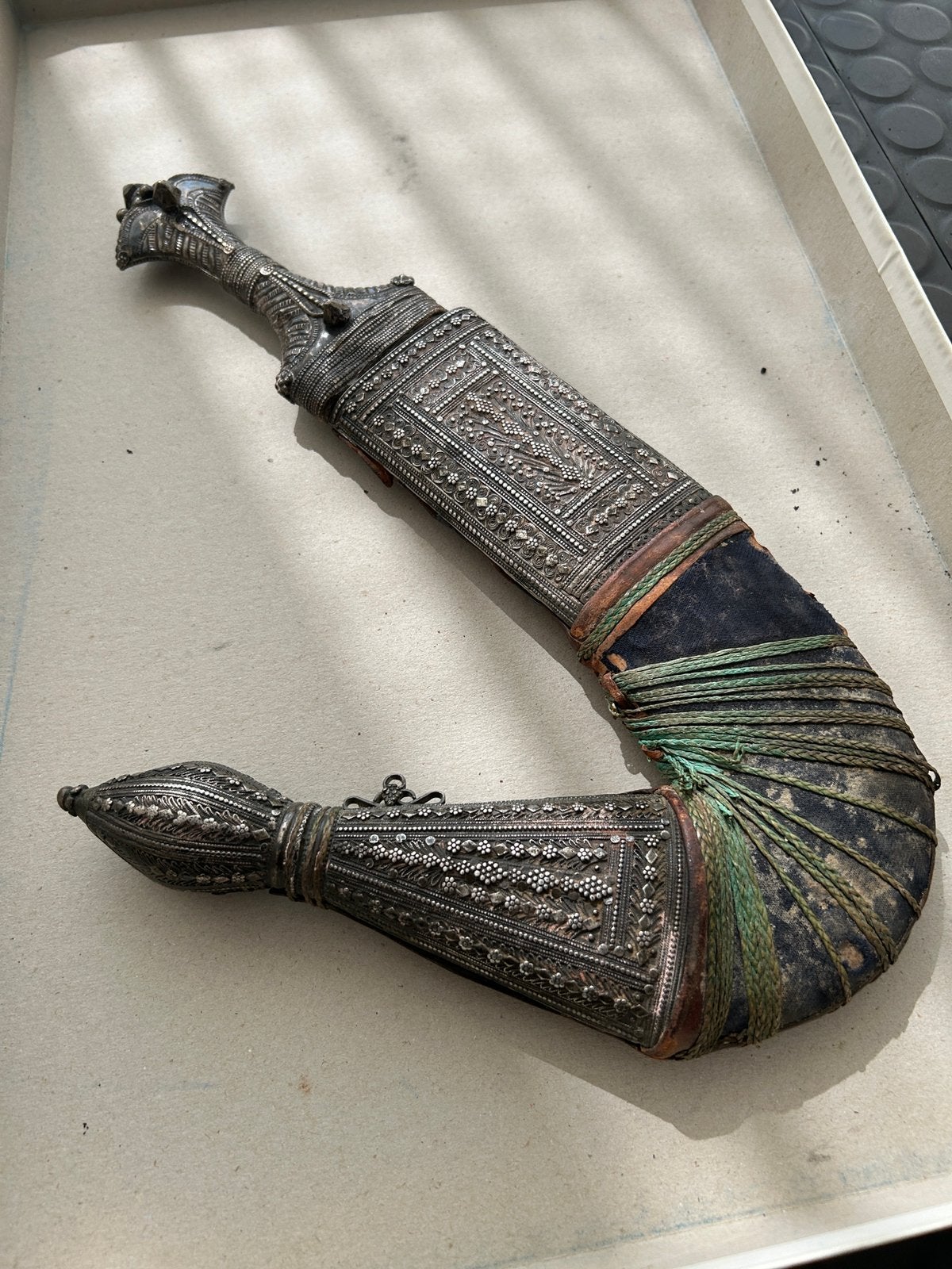 Jambiya Dolk (Syrië), Antiek en Kunst, Kunst | Designobjecten, Leer, Zilver, Ophalen
