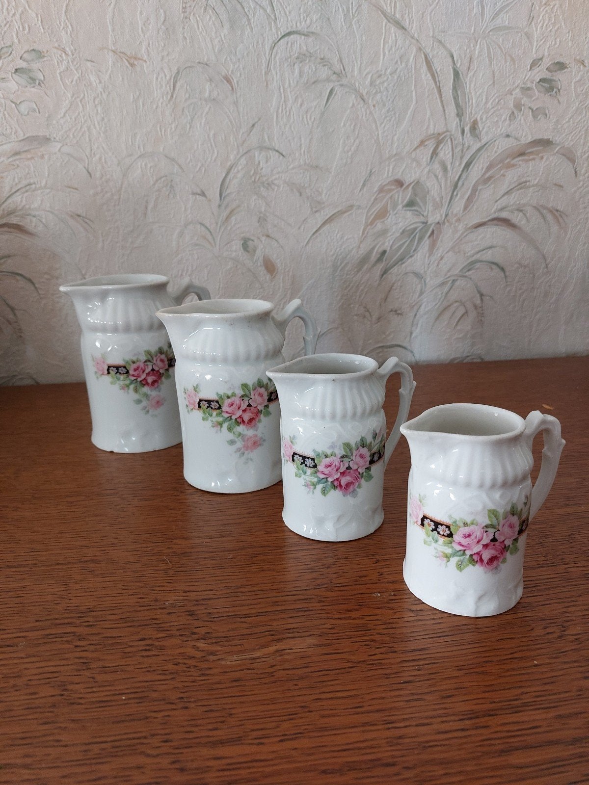 Lot de 4 pots déco fleurs, Antiquités & Art, Enlèvement