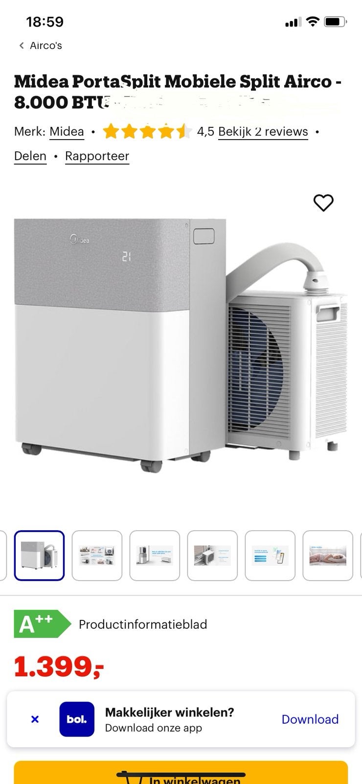 Top Slechts 2 maand gebruikt mobile split airco Gekocht, Enlèvement, Comme neuf