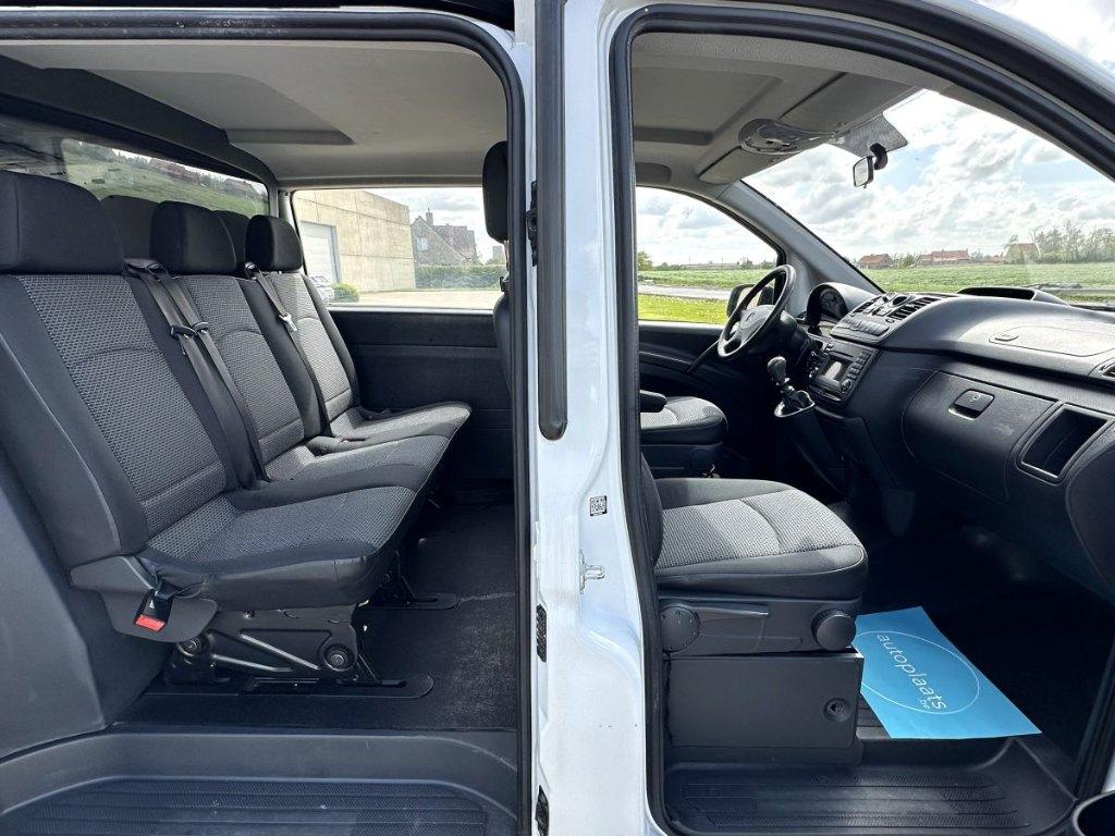 Mercedes Vito 2.2D 2014 Dubbel Cabine 5 zitplaatsen, Auto's, 100 kW, Zwart, 2000 kg, Wit