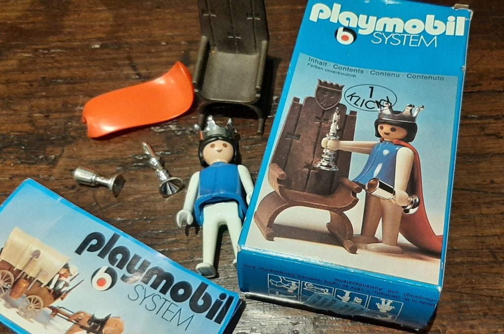 Logo vintage Playmobil 3335 reine sur le trône en 1 clic, Enfants & Bébés, Enlèvement ou Envoi, Kit complet, Utilisé, Knights