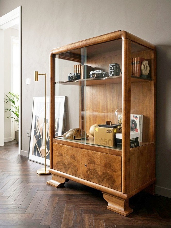 Vitrine kastje, Ophalen, Glas