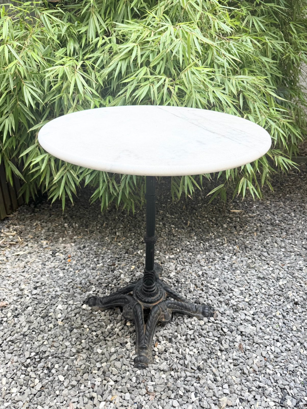 Table bistrot ronde en marbre blanc, Enlèvement, Utilisé, Rond, Autres matériaux