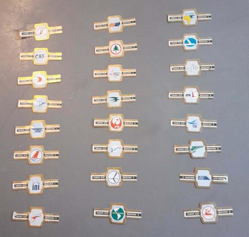 serie de 24 bagues de cigare compagnie aerienne mondial, Enlèvement ou Envoi, Utilisé, Bagues de cigare