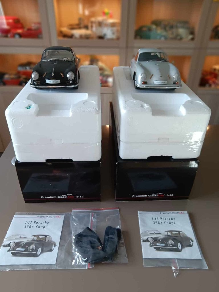 Twee 356 coupé’s op schaal 1:12- gelimiteerd 500 exemplaren, Ophalen of Verzenden, Nieuw, 1:9 t/m 1:12, Auto