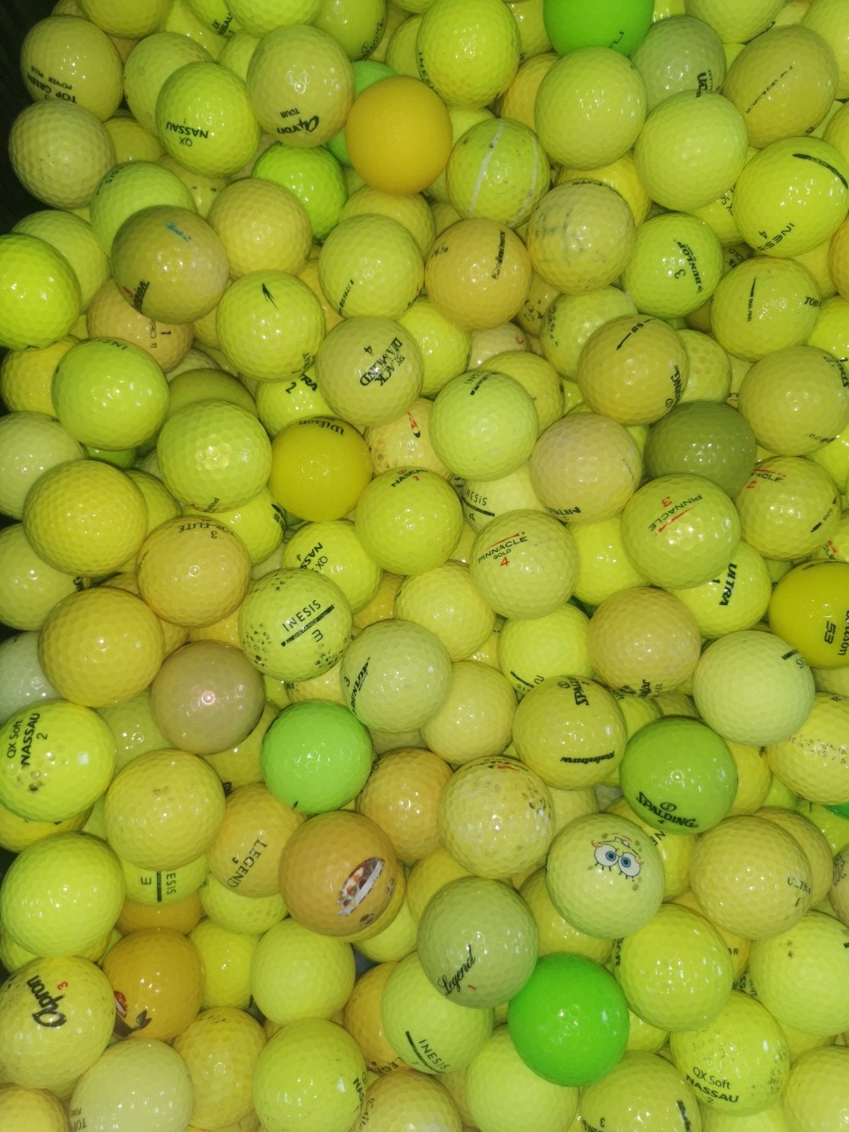 Gele golfballen mix 100 stuks, Ophalen of Verzenden