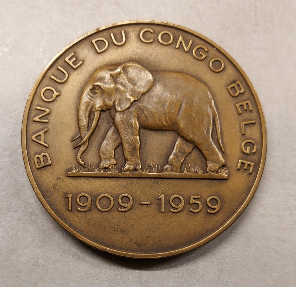 Bronzen medaille Congo Belge Bank Matadi 1959, Verzenden, Brons