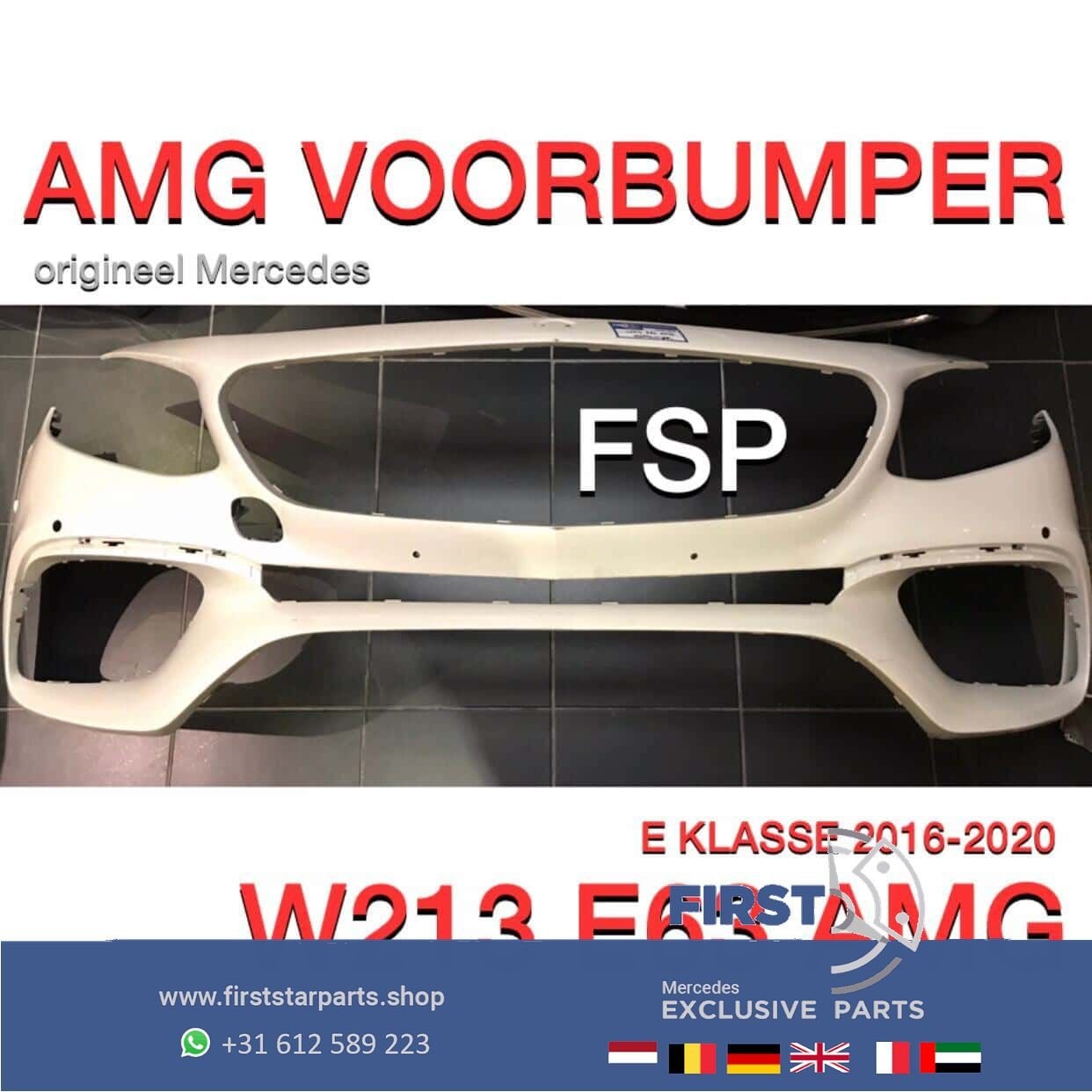 W213 E63 AMG VOORBUMPER Mercedes E Klasse 2016-2020 63 AMG W, Utilisé, -, Avant, -