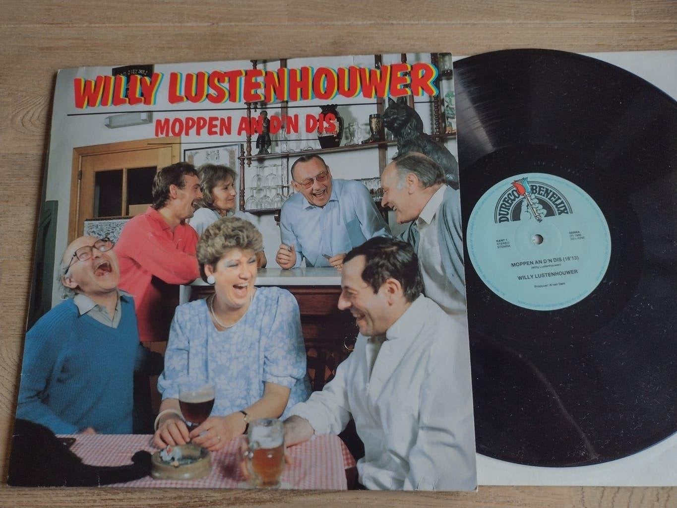 LP: WILLY LUSTENHOUWER: MOPPEN AN DEN DIS (1986), Enlèvement ou Envoi, Comme neuf, Musique régionale, Housse de protection extérieure