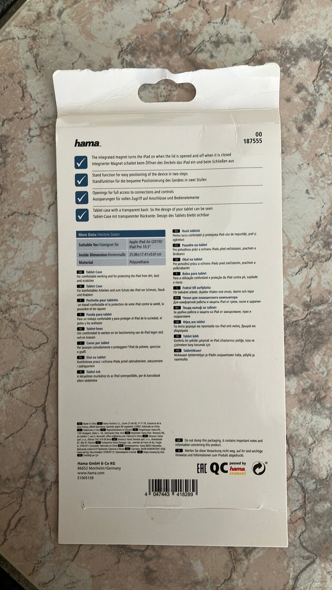 Nieuw! Hama hoes voor iPad Air (2019) / iPad Pro 10.5", Computers en Software, Ophalen, Nieuw, Apple iPad Air 2019 / iPad Pro 10,5''