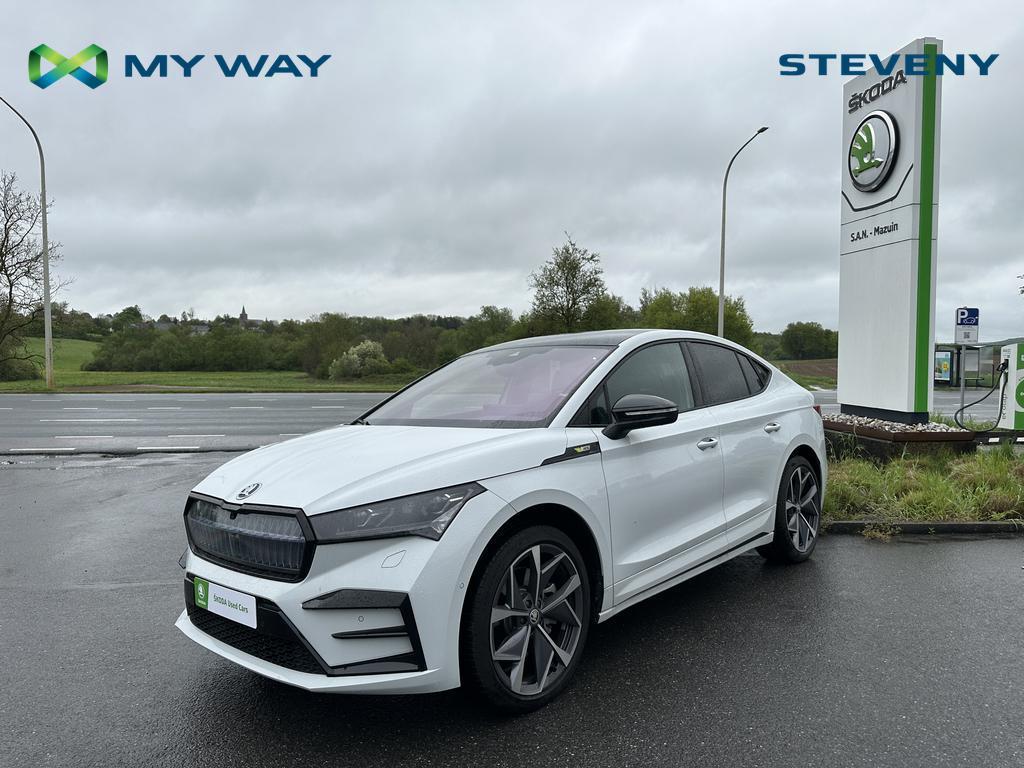 Skoda Enyaq CoupÃ RS vRS 82 kWh 220 kW 1Â gearbox 4x4, Auto's, Automaat, Overige modellen, Wit, Elektrisch