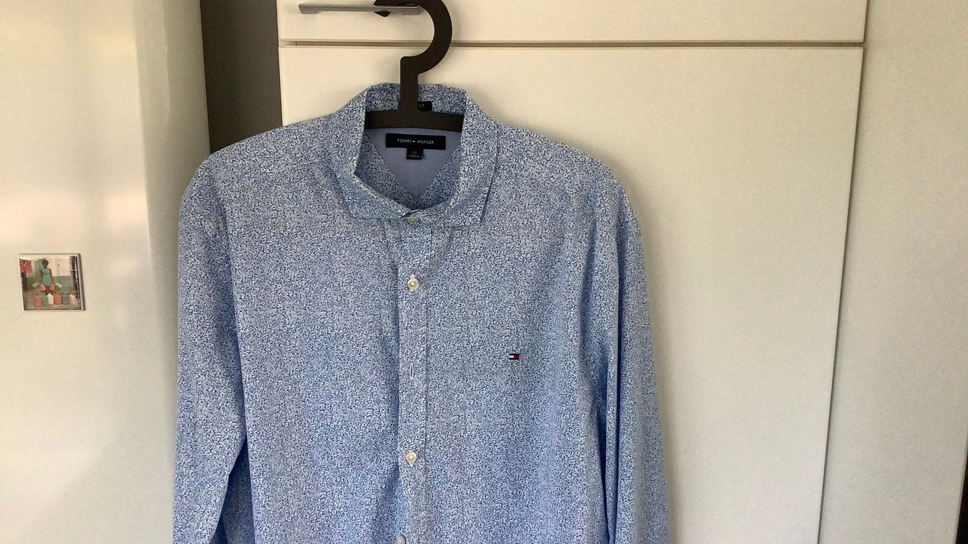 Hemd Tommy Hilfiger Large, Kleding | Heren, Overhemden, Ophalen of Verzenden, Zo goed als nieuw, Blauw, Halswijdte 41/42 (L)