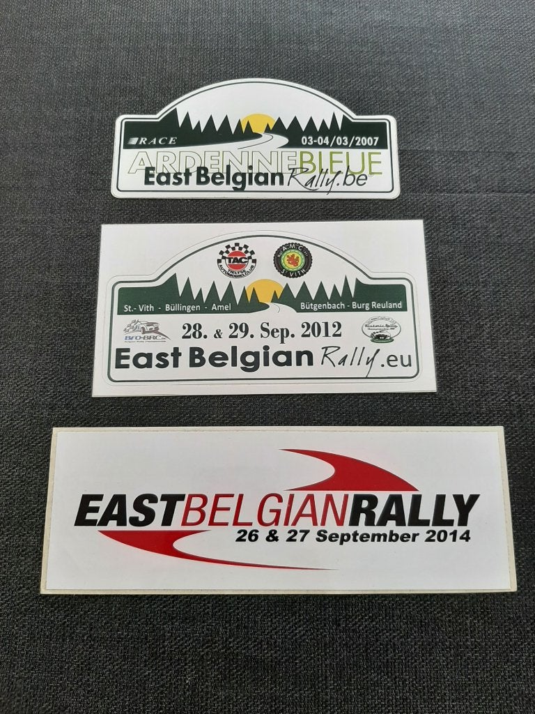 3 stickers East Belgian rally, Enlèvement