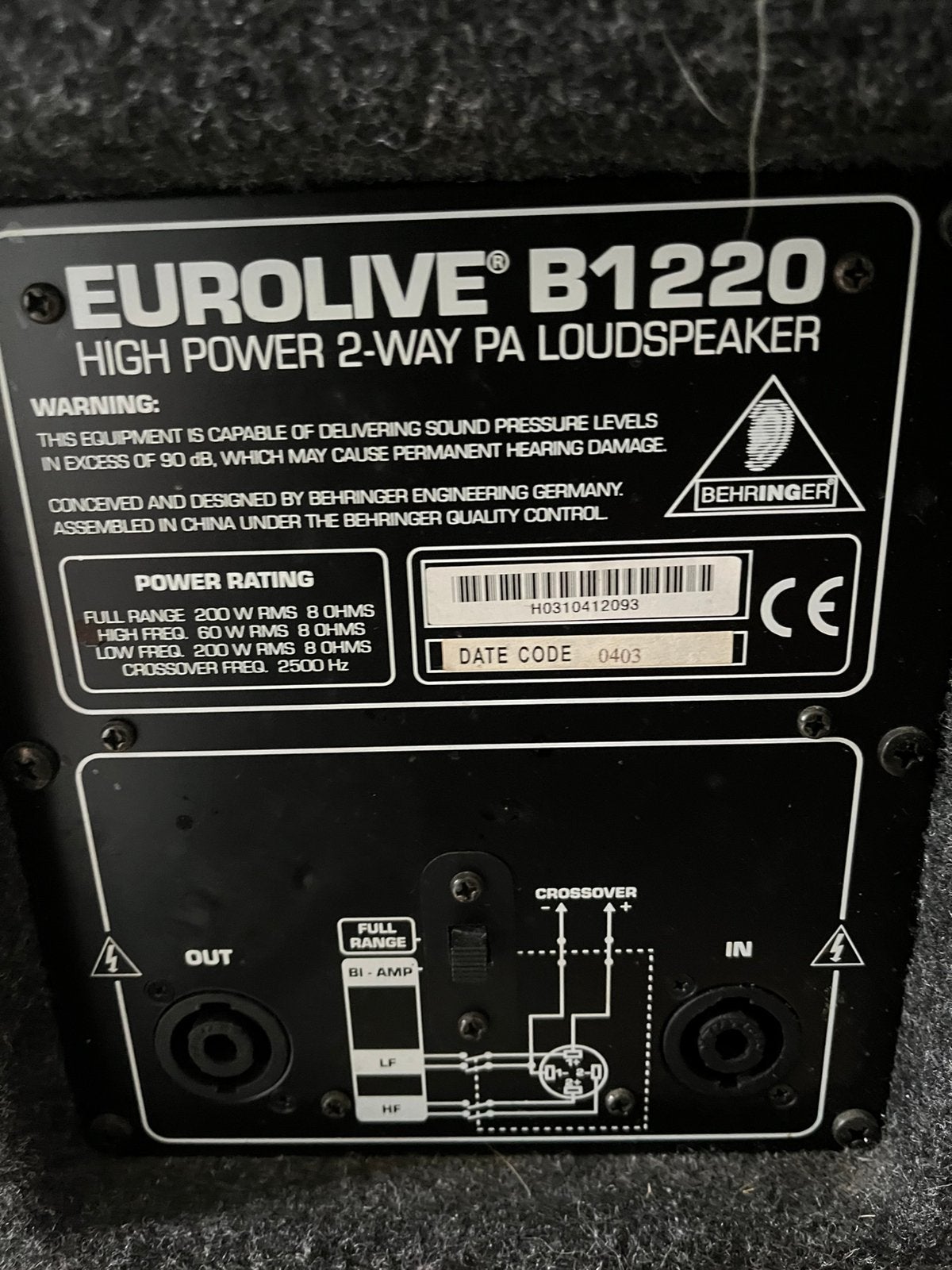 Twee Luidsprekers. BERRINGER, Audio, Tv en Foto, Luidsprekerboxen, Ophalen, Zo goed als nieuw