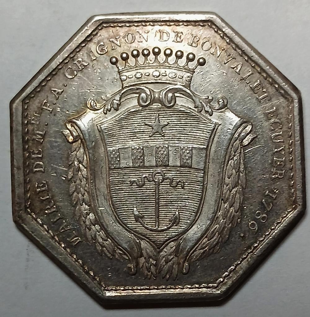 médaille d'argent 1786 maire d'Orléans + Jeanne d'Arc, Enlèvement ou Envoi, Argent