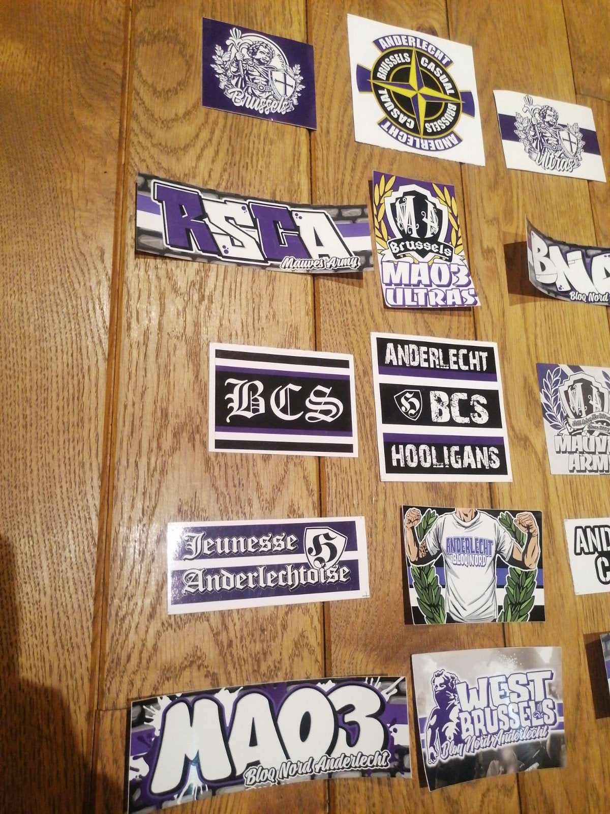 15 stickers Rsca Anderlecht rsc, Ophalen of Verzenden