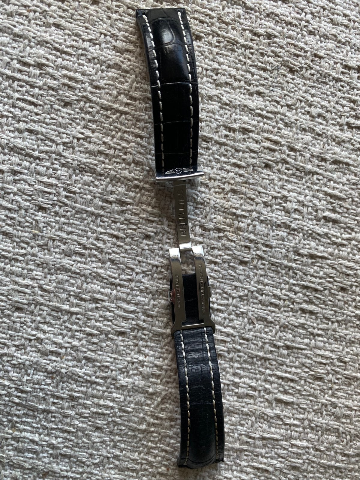 Breitling horloge lederen croco band + vouwsluiting, Ophalen of Verzenden, Zo goed als nieuw