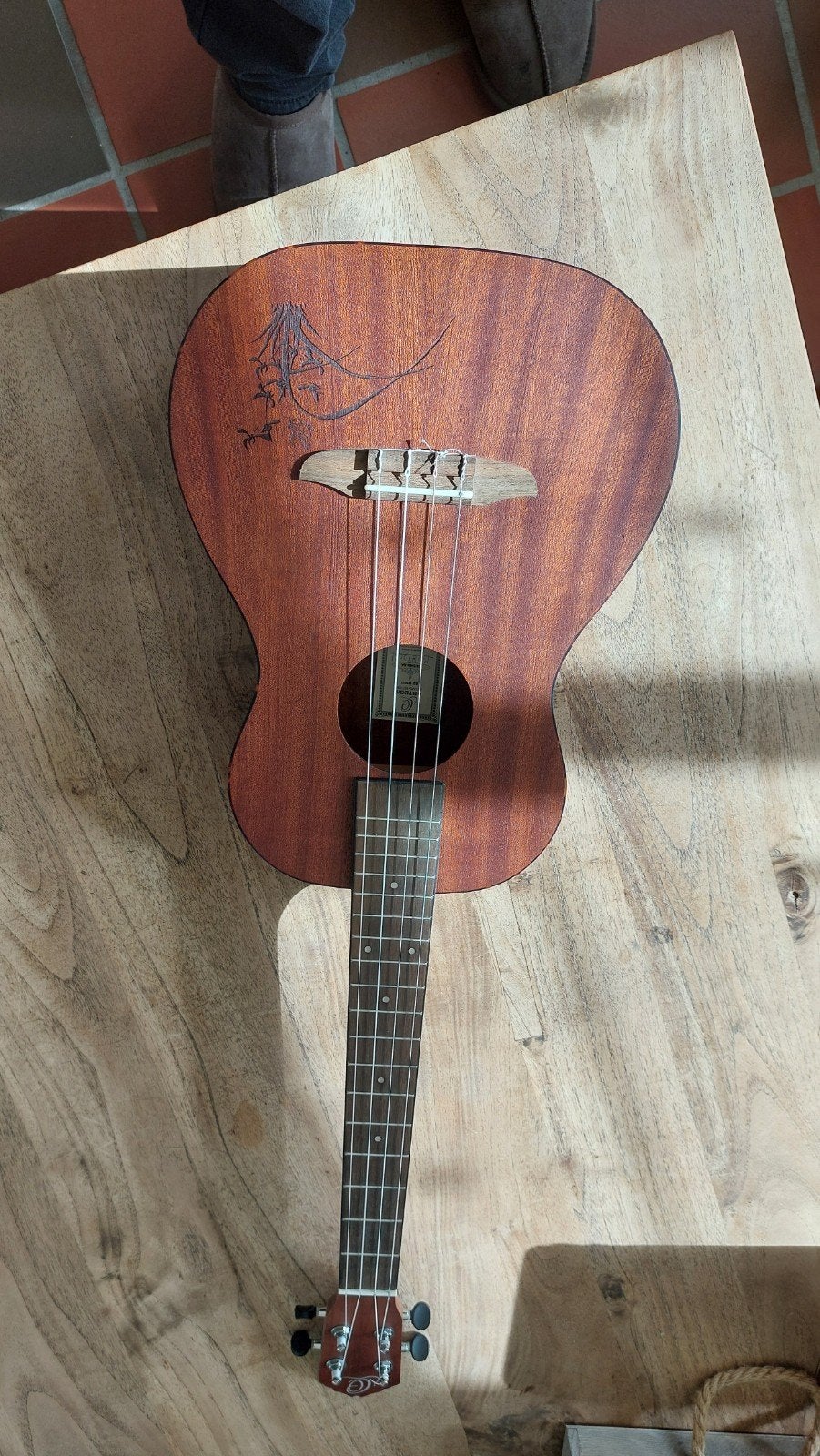 Bariton ukelele orthega , volledig mahonie, Ophalen of Verzenden