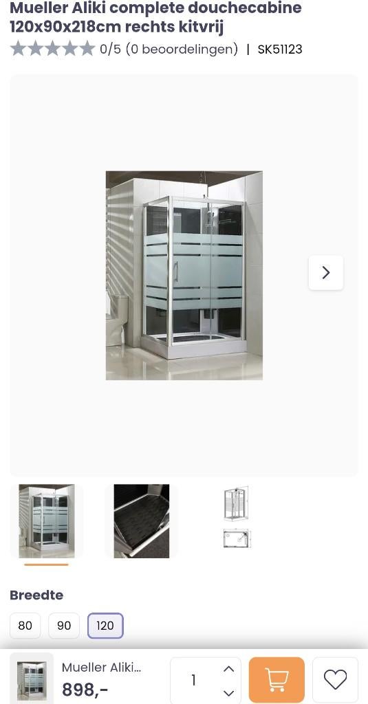 Douche cabine Mueller Aliki, Ophalen, Nieuw, Met douche