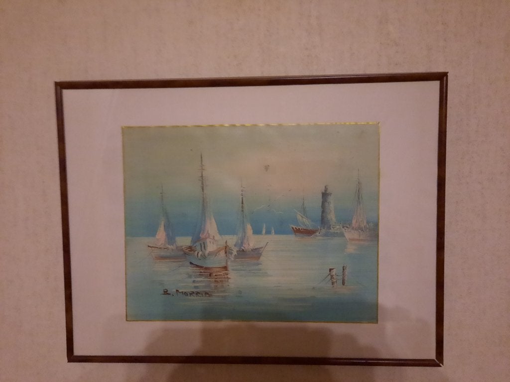 souvenier handgemaakt oud schilderij op doek van griekenland, Enlèvement ou Envoi