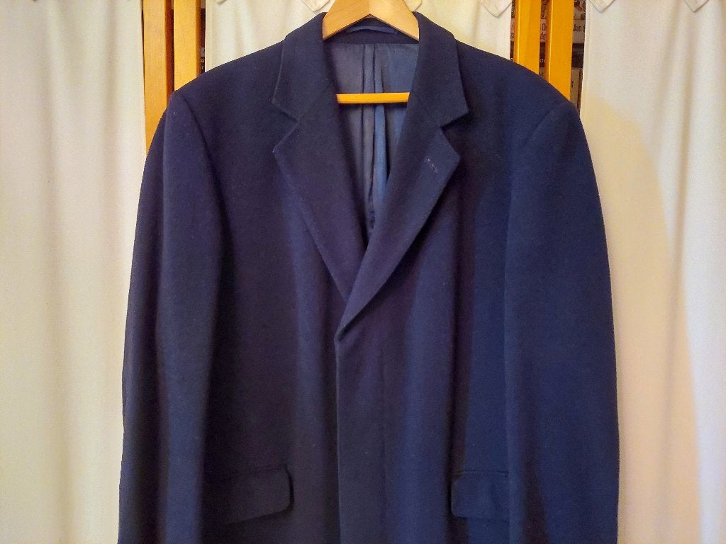 Manteau long classique - homme - bleu, Enlèvement ou Envoi, Savoy Taylors Guild, Comme neuf, Bleu