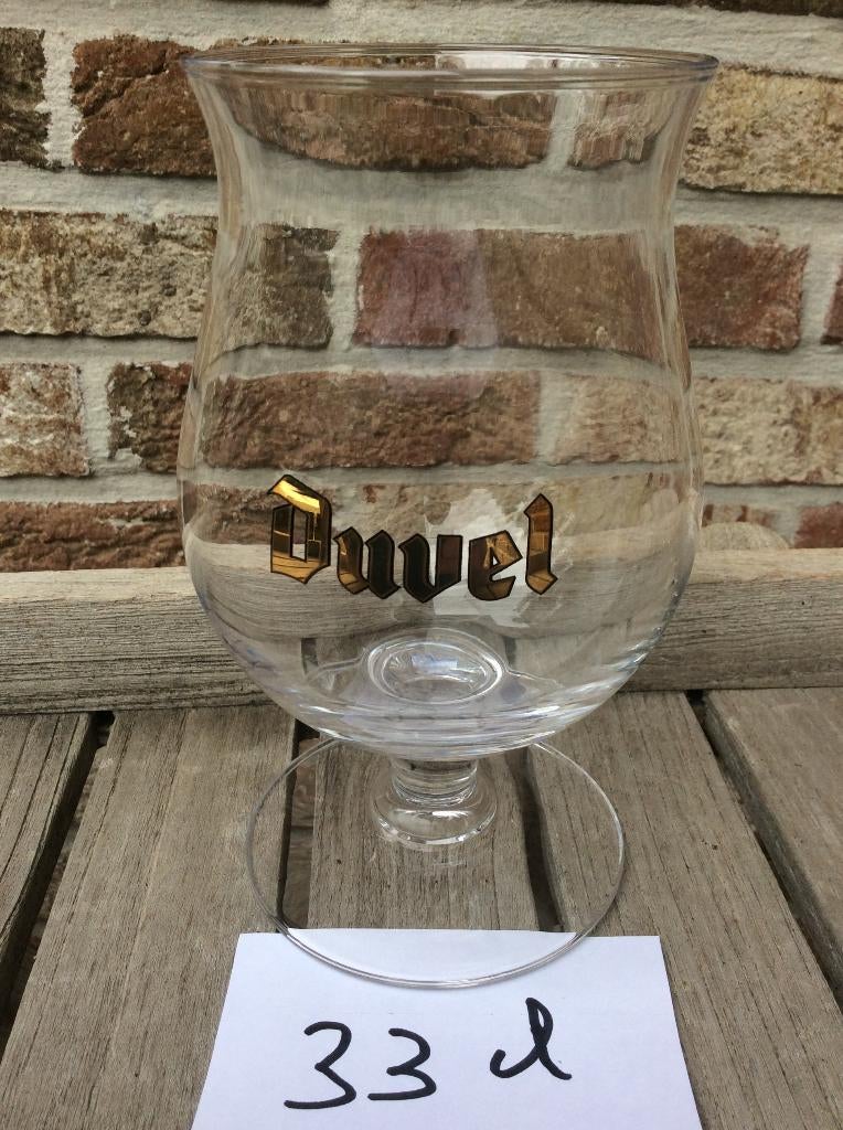 DUVEL GLAS 33 CL GOUDEN OPDRUK ZO GOED ALS NIEUW, Enlèvement ou Envoi, Comme neuf, Verre à bière