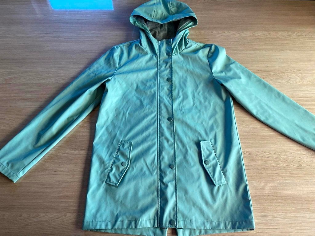 Mintgroene zomerjas - maat 176, Kinderen en Baby's, Kinderkleding | Maat 176, Zo goed als nieuw, Meisje, Jas, Ophalen of Verzenden