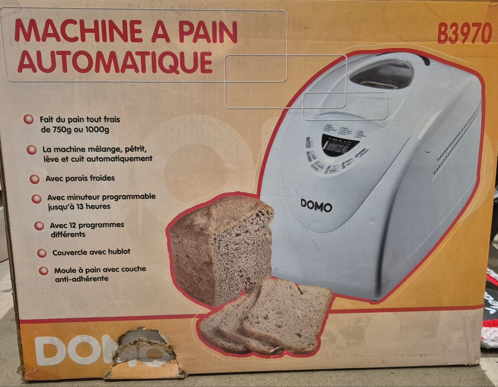 machine a pain automatique, Enlèvement