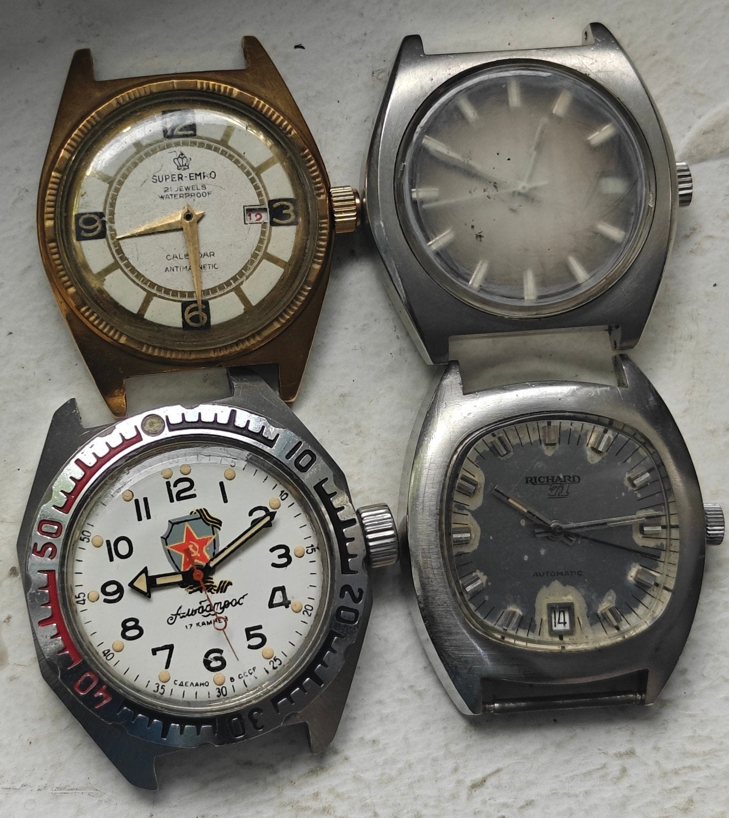 Vintage horlogeset, Handtassen en Accessoires, Horloges | Heren, Staal, Staal