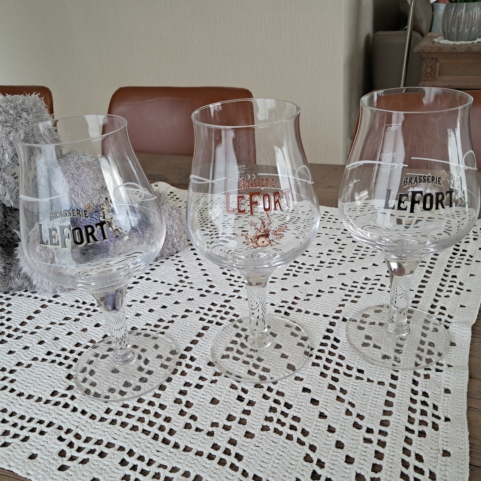 3 Le Fort bierglazen, Verzamelen, Biermerken, Ophalen of Verzenden, Zo goed als nieuw, Glas of Glazen