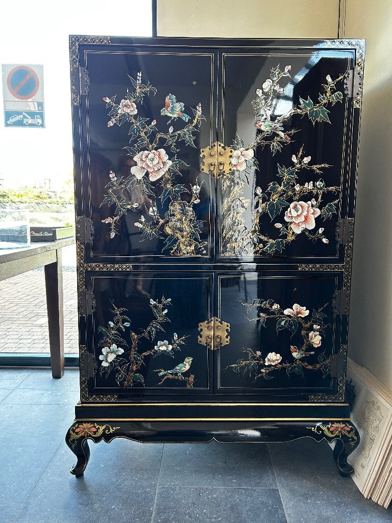 Armoire laquée chinoise, Maison & Meubles, Avec porte(s), Klassiek - Hedendaags, Comme neuf, 100 à 150 cm