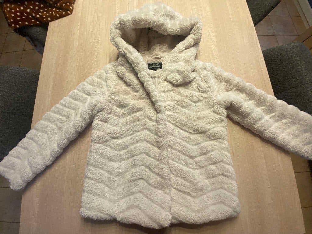 Beige fluffy jas - Hailys - maat 158/ 164, Kinderen en Baby's, Kinderkleding | Maat 158, Gebruikt, MY HAILYS, Meisje, Ophalen of Verzenden