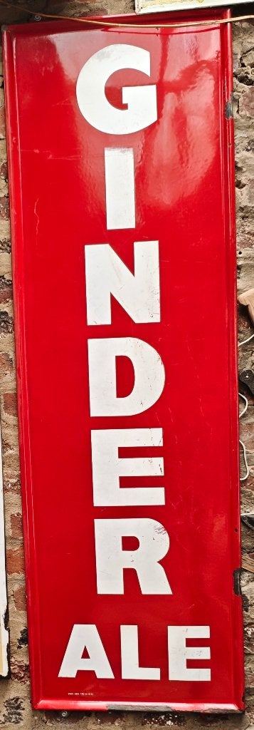 Emaille reclame ginder ale, Verzamelen, Ophalen, Gebruikt, Reclamebord, Plaat of Schild