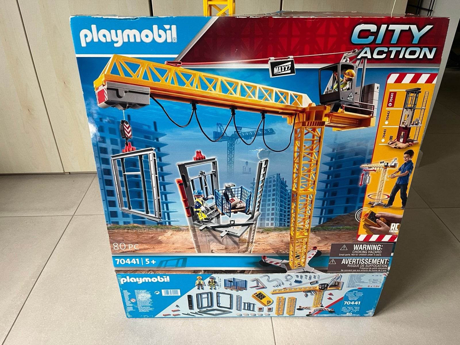 PLAYMOBIL City Action RC bouwkraan met bouwonderdeel - 70441, Kinderen en Baby's, Ophalen, Gebruikt, City action