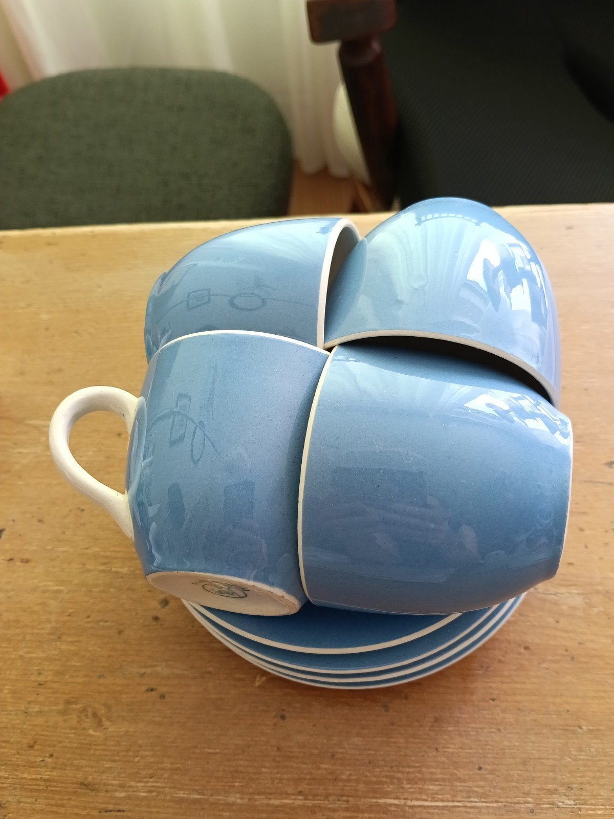 Tasses et soucoupes Villeroy & Boch Mettlach (1947-1956), Antiquités & Art, Enlèvement