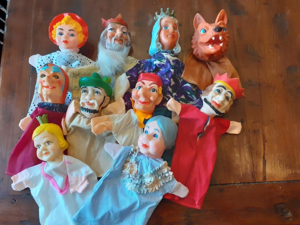 Retro handpoppen poppenkastpoppen ( B ), Verzamelen, Ophalen of Verzenden