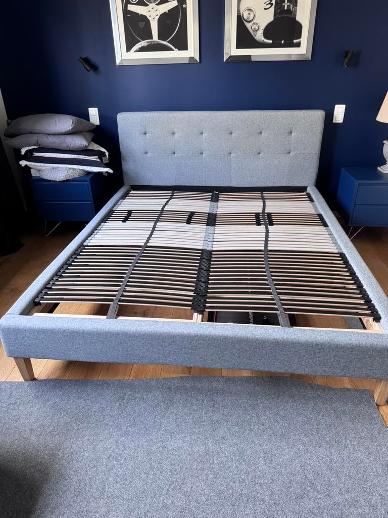 2 sommiers a lattes 80x200cm reglables, Huis en Inrichting, Slaapkamer | Bedden, Zo goed als nieuw, Grijs, Ophalen