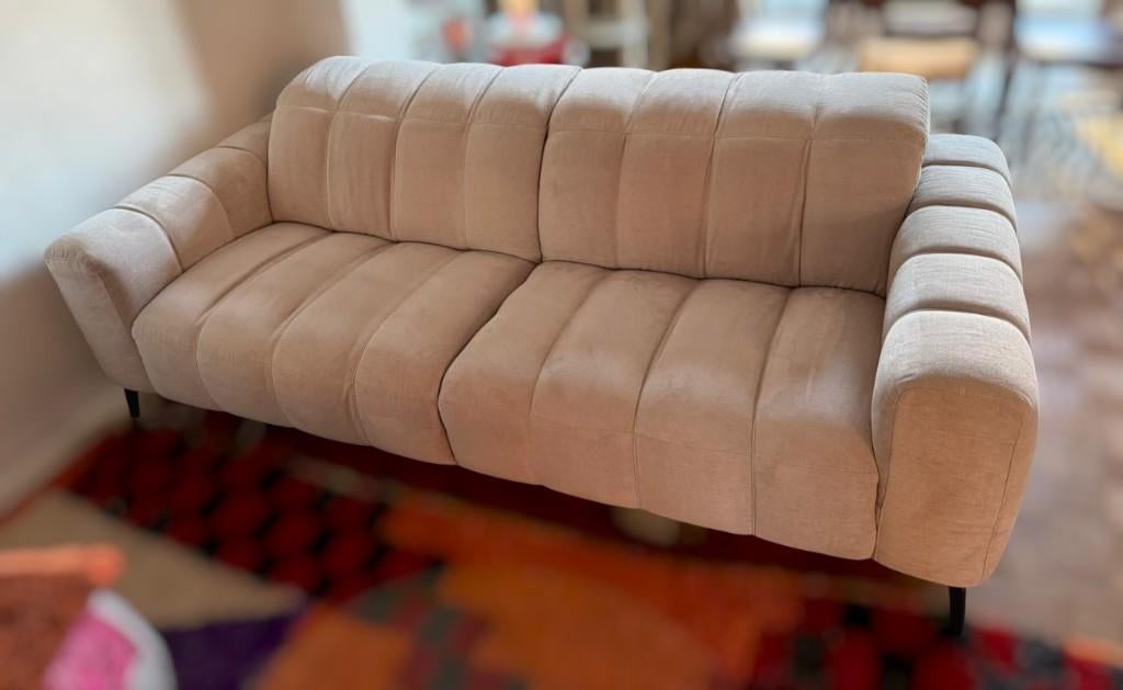 Natuzzi Portento 3-zit zetel, Ophalen, 100 tot 125 cm, Zo goed als nieuw, Rechte bank