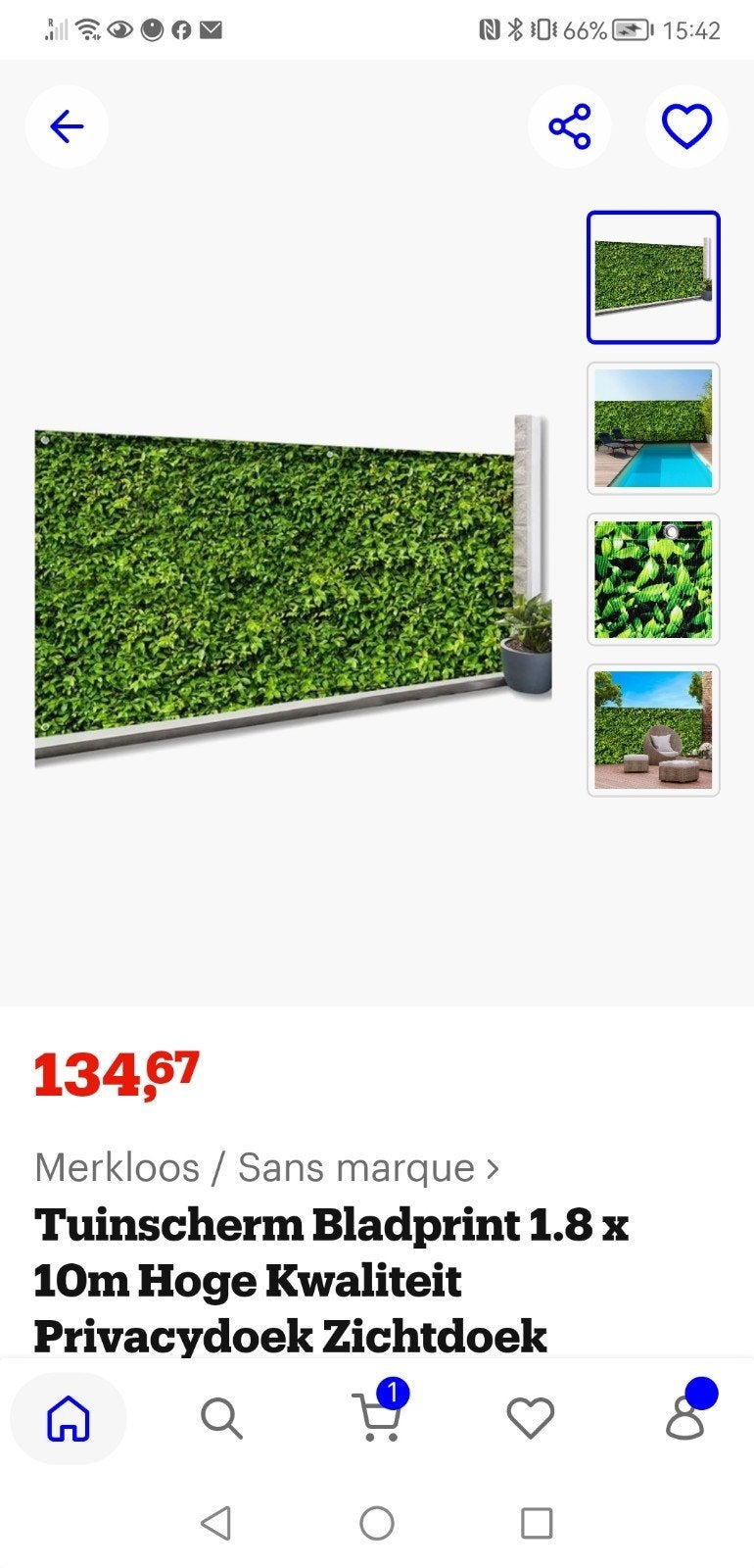 Tuinscherm uitschuifbaar, nieuw! 1,8 op 4 meter!, Jardin & Terrasse, Gazon & Gazon artificiel, Enlèvement
