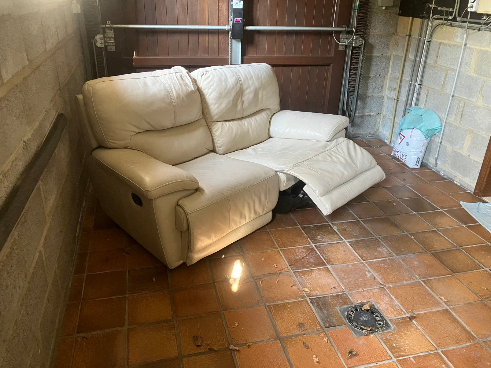 Lederen salon, Huis en Inrichting, Ophalen, Zo goed als nieuw