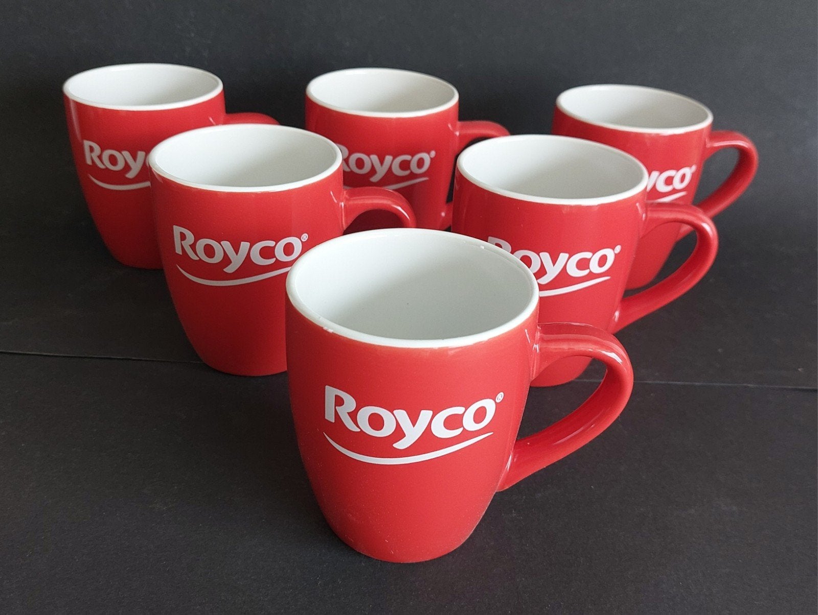 6 Royco-mokken... Negen, Huis en Inrichting, Ophalen of Verzenden, Nieuw, Keramiek, Kom(men)