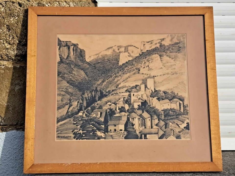 fusain village signe j j haslet, Enlèvement ou Envoi