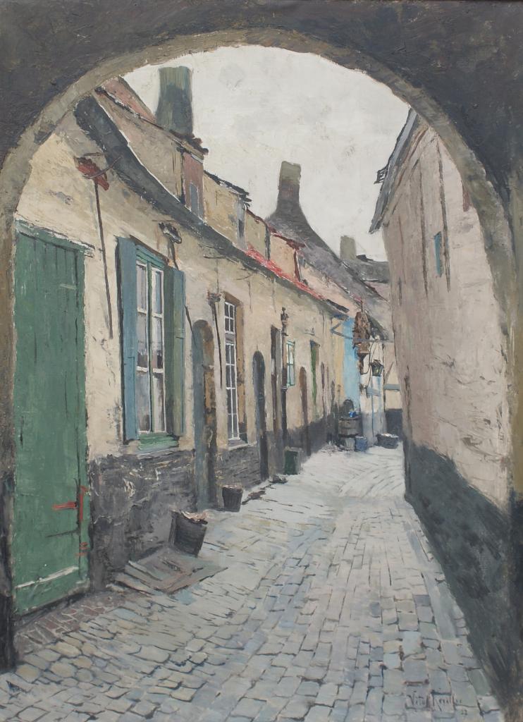 Vital Keuller (1866-1945): Radijzengang 1927 (O/D, 77x97cm), Antiek en Kunst, Kunst | Schilderijen | Klassiek, Ophalen of Verzenden